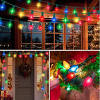 25 Pack Multi-color C7 Replacement Christmas Light Bulbs Vintage Colorful Light Bulbs, for Xmas C7 String Lights Replacement Bulbs & Christmas Tree Home Party Yard Color Bulb Decor, E12 Base, 5W