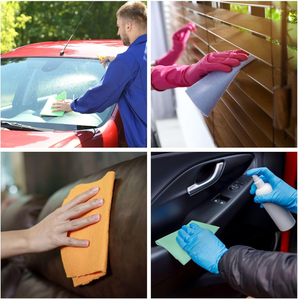 10 Pack Extra Large Original German Shammy Cloths Chamois Towels Super Absorbent for Pets, Parenting Tool Cleaning for Home and Commercial Use Wholesale Bulk (Red)