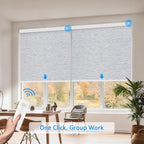 Motorized Blinds with Remote Cordless Automatic Motorized Shades Custom Blinds for Windows Smart Curtains Compatible with Alexa Google Home(Blackout Jacquard Grey,W60 x H72in)
