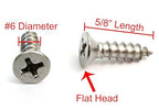 Bolt Dropper No. 6 x 5/8" Stainless Steel Flat Head Phillips Wood Screw, (100 pc), 18-8 (304) Stainless Steel Sheet Metal Screws- Type A Point, Plain Finish, Threads That Bind
