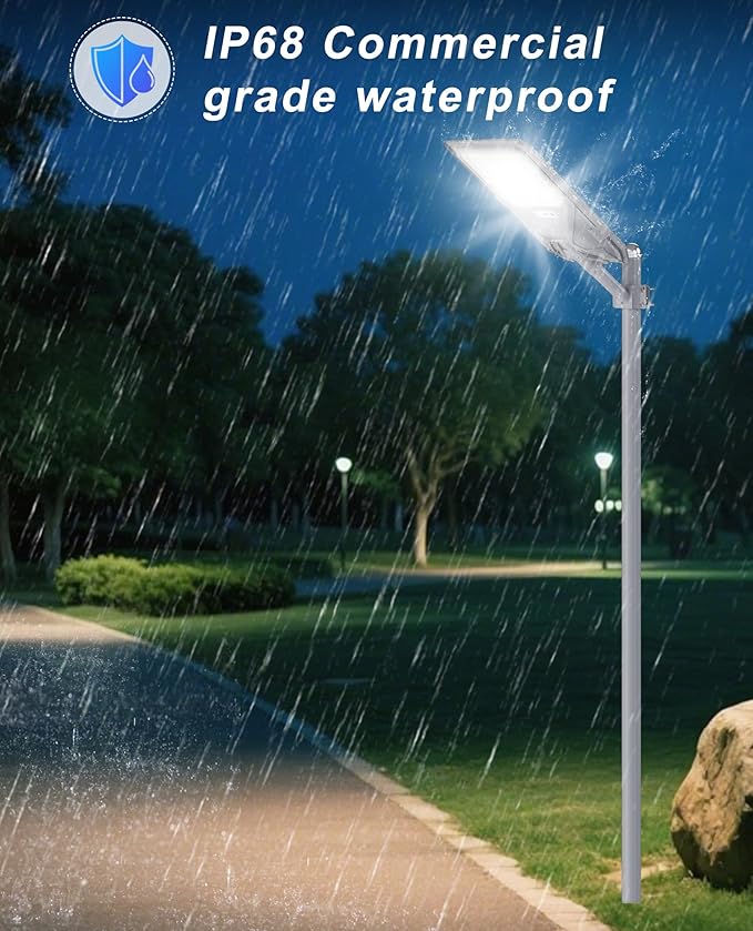 JAYNLT X-8500W Solar Street Lights,6500K Commercial Parking Lot Light Dusk to Dawn Dusk to Dawn,IP68 Waterproof Flood Security Street Lights Motion Sensor for Yard,Street