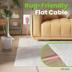 GEARit 360 Rotating Flat Plug Extension Cord with 3 Outlets (20ft, Pink) 16AWG/13A 3 Prong Wire, Outlet Saver for Home Office Dorm Room Essentials, ETL Certified