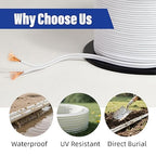 Low Voltage Landscape Lighting Cable 18/2 SPT-1W Bulk Lamp Cord 300-Volt 18-Gauge 100-feet Spool White UL Listed