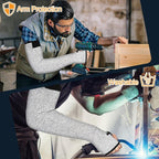 Cut Resistant Sleeves, 1 Pair Protective Sleeves for Arm Protectors for Thin Skin and Bruising with Thumb Hole for Gardening, Welding, Farming, Pet Grooming (Grey)