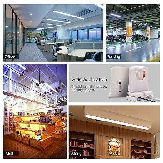 JACKYLED Non-Shunted Turn-Type T8 Lamp Holder UL Socket Tombstone with 10 inches Wires Attached for LED Fluorescent Tube Replacements 18-Pack