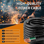 200ft 18/3 18 AWG Portable Power Cable (3 Conductor) - SJOOW 300V 18 Gauge Electric Wire for Motor Leads, Portable Lights, Battery Chargers and Machinery - 3 Conductor - 200 Feet Electrical Cord