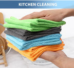 Tricol Clean 12 Pack Microfiber Cleaning Cloth 11.8x11.8inch - Streak-Free, Reusable Wipes for Glass, Kitchen, Car, Dusting - Absorbent & Lint-Free (Mixed 4 Colors 03, 11.8 x 11.8 in)