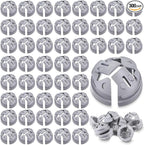 Sintuff 300 Pcs 3/8 In. - 1/2 In. Non Metallic Button Push-in Bulk Connector Gray NM Cable Connector Electrical Conduit Fittings Fits for 1/2 Inch Knockouts