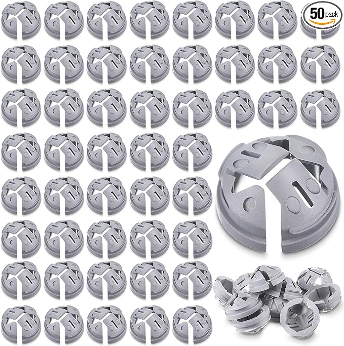 Sintuff 50 Pcs 3/8 in. - 1/2 in. Non Metallic Button Push-in Bulk Connector Gray Nm Cable Connector Electrical Conduit Fittings Fits for 1/2 Inch Knockouts