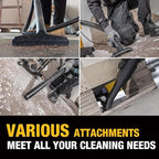 DEWALT 10 Gal Stealthsonic Shop Vacuum Wet and Dry, 5HP Heavy-Duty Stainless Steel Shop Vac, Ultra-Quiet with Complete Accessory Kit & 6 Bonus Dust Bags - Ideal for Job Sites, Workshops & Garages