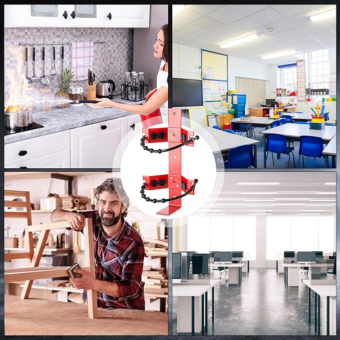 2 Pcs Fire Extinguisher Mount Bracket Adjustable, Supports up to 10 Lbs, Heavy-Duty and Easy Installation, Ideal for Home, Truck, Rv, Boat, Commercial Use, Secure and Durable Holder