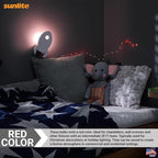 Sunlite Incandescent C9 Colored Night Light Bulb, 7 watts, 120 Volts, Intermediate E17 Screw Base, 2000 Rated Hours, Christmas-Lights Nightlight, Red, 25 Pack