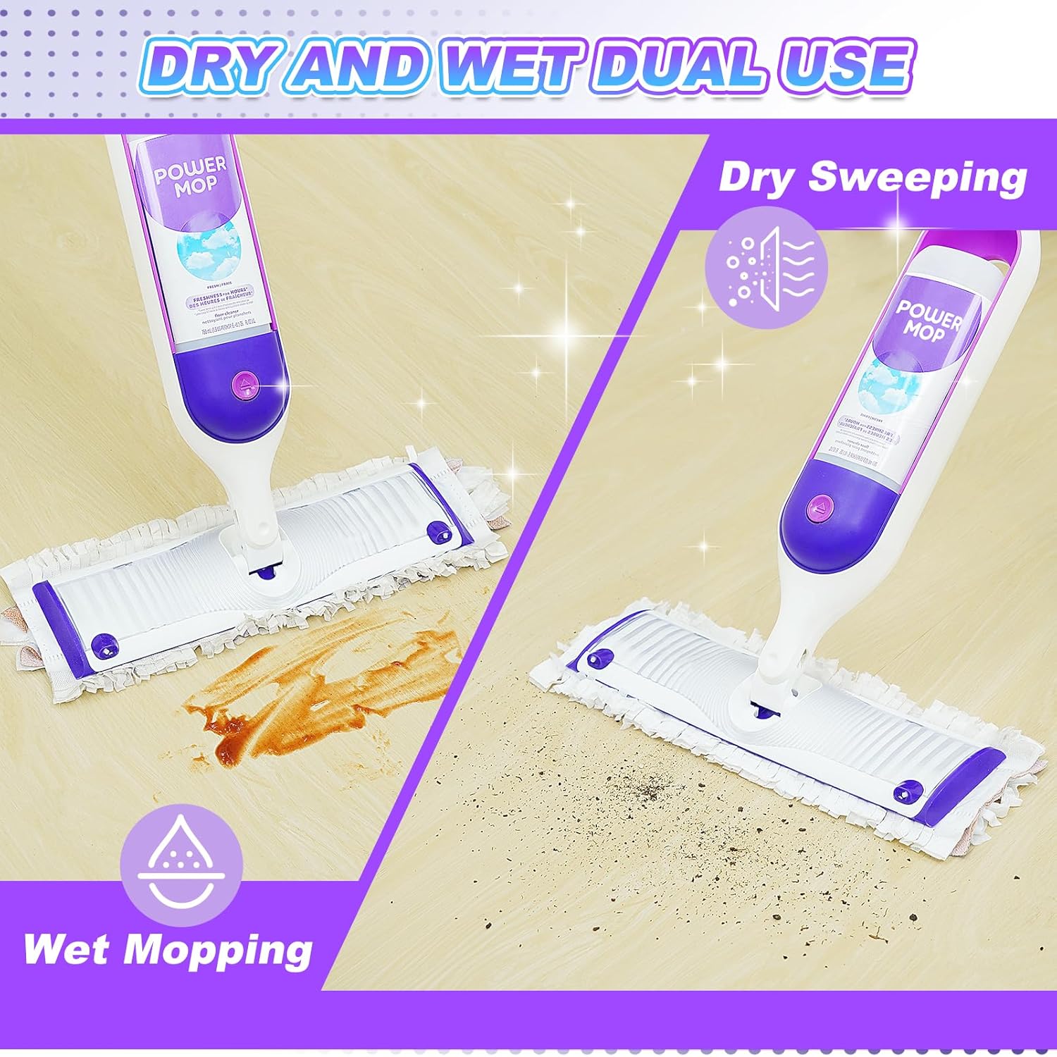 20 Count Power Mop Pads Compatible with Swiffer Power Mop, Disposable Power Mop Refills, PowerMop Wood Mopping Pad Refills for Floor Cleaning