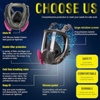 Reusable Half Face and Full Face Gas Mask with Activated Carbon Filter Against Organic Vapor/Dust/Chemical