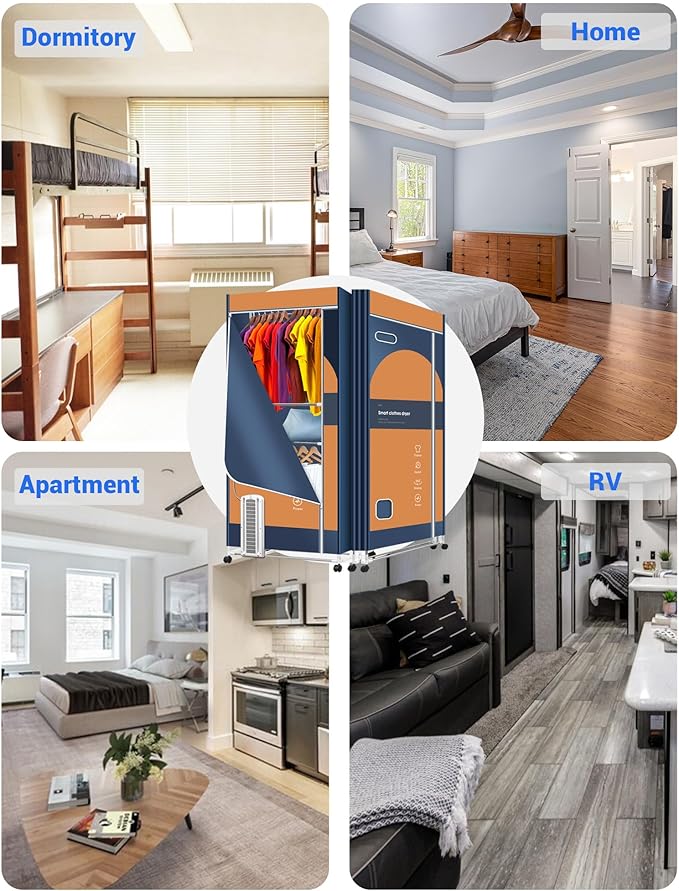 Portable Clothes Dryer, 110V -1600W Portable Dryer, 67Inch -3 Tier Foldable Clothes Dryers Rack, Energy Saving Portable Dryer for Apartment, Indoor, Travel, RV