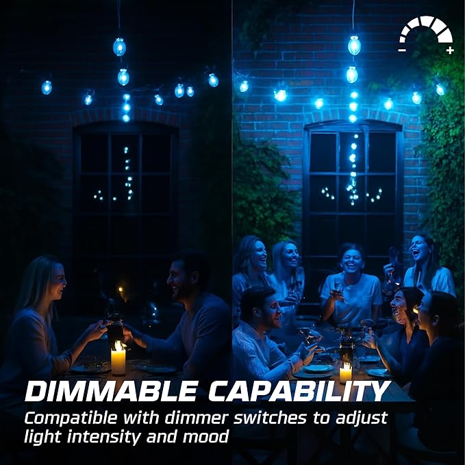 OHLECTRIC Transparent Blue Night Light Bulbs (10-Pack) 11W S14 Sign Bulb, Decorative Light Bulbs, E26 Medium Base, Colorful Bulbs, Dimmable, Sign Replacement Lamp for Indoor & Outdoor Use.Avg Hrs 5000