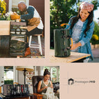 Heavy Duty Roll Up Tool Bag Organizer w/Kickstand for Upright Visibility & Easy Access, 7 Pockets w/Zippers, Multiple Carrying & Hanging Handles, Magnetic & Elastic Organizers, Adjustable Strap