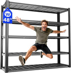 48" W x 72" H x 24" D Garage Shelving Heavy Duty,5 Tier Adjustable Metal Shelves Storage Rack,3030 LBS Large Industrial Shelving Unit for Basement,Warehouse,Garage Organization