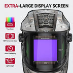ARCCAPTAIN Auto Darkening Welding Helmet with Side View, 180° Panoramic View, 1/1/1/1 True Color Large Viewing Welding Hood with 4 Arc Sensor Solar Powered, Wide Shade 4/5-9/9-13 for TIG MIG ARC CUT