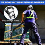 4000 lb Ratchet Straps 1.5 Inch 15ft 4 Pack Adjustable Tie Down Straps with S Hooks,Heavy Duty Strap for,Boats,Truck Bed,Tarps,Trailers,Wind,Storage Sheds,Rook Rack,Car Accessoreis Essentials Black