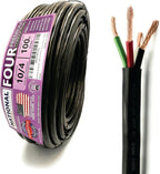 NATIONAL Wire & Cable – 10 AWG 4-Conductor Premium Copper Wire, 100 ft, Stranded | Made in USA, Heavy-Duty Flexible Jacket | Automotive, Solar, Battery, Indoor and Outdoor Use