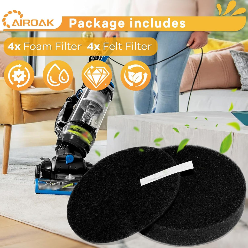 2252 Vacuum Filters for Bissell CleanView Vacuum Cleaner 3197A 3198A 2256 3534 3536 2258 2253 1979 2190, Compare to Part #1608225 & 1601972