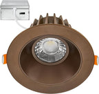 Maxxima 4 in. Ultra Thin Recessed Anti-Glare LED Downlight, Canless IC Rated, 1000 Lumens, 5 Color Temperature Selectable 2700K/3000K/3500K/4000K/5000K, Dimmable, Bronze Trim, 90 CRI, J-Box Included