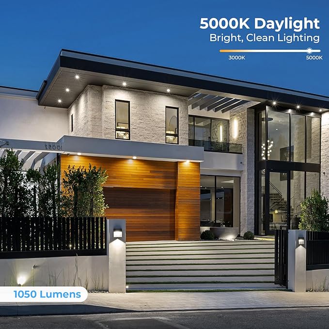 PAR38 LED Outdoor Flood Light Bulbs, 100W Equivalent, 1050LM, 5000K Daylight White, 13W Dimmable, Waterproof LED Floodlight for Driveway Patio Garage, E26 Base, 15,000 Hrs, 2 Pack