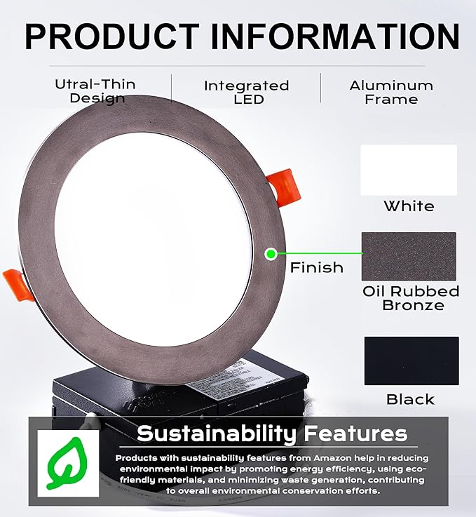 [6 Pack] CLOUDY BAY 6inch Smart WiFi LED Recessed Lights,RGB Color Changing Recessed Lighting,Compatible with Alexa and Google Home Assistant,15W 2700K-6500K,CRI90+ Wet Location,Oil Rubbed Bronze