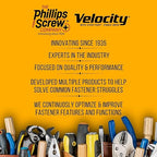 Velocity Interior 2 Inch Wood Screws Contractor Pack (Size #8, 435 Pcs) – Self Tapping Screws with Phillips Bits, Stick Tight Technology, Carbon Steel with Zinc Plating, Durable Storage Organizer