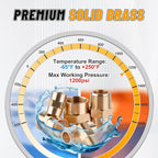 KOOTANS 24PCS Brass Pipe Fittings Brass Hex Nipple Hex Coupling Kit 1/8" to 1/8" NPT, 1/4" to 1/4" NPT, 3/8" to 3/8" NPT Male to Male Female to Female Adapter Pipe Fitting Connector