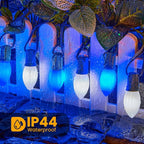 Brightown C9 LED Replacement Christmas Bulbs, 25 Pack Blue and White Shatterproof C9 Bulbs, Waterproof Commercial LED Holiday Bulb for Christmas String Light, E17 Intermediate Base, Dimmable