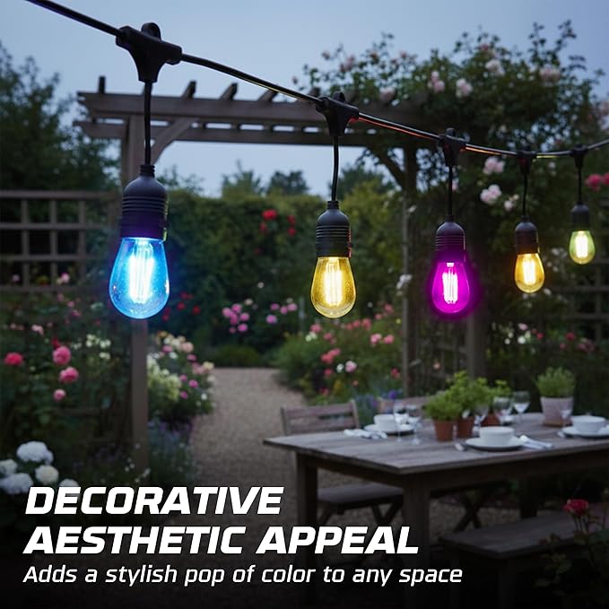 OHLECTRIC Purple Night Light Bulbs (10-Pack) 11-Watt S14 Sign Bulb, Decorative Light Bulbs, E26 Medium Base, Colorful Bulbs, Dimmable, Sign Replacement Lamp for Indoor & Outdoor Use. Avg Hours 5000