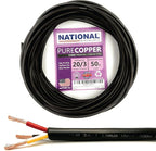 NATIONAL Wire & Cable – 20 AWG 3-Conductor Premium Copper Wire, 50 ft, Stranded | Made in USA, Flexible Jacket | Electronics, Controls, DIY Wiring, Indoor and Outdoor Use