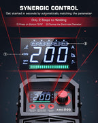 ARCCAPTAIN Stick Welder, [Large LED Display] 200A ARC/Lift TIG Welding Machine with Synergic Control, IGBT Inverter 110V/220V Portable MMA Welder Machine with Hot Start, Arc force and Anti-Stick