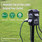 TiFFCOFiO Outdoor Power Strip Timer, Dusk to Dawn Light Sensor Countdown, 6 Feet Extension Cord Waterproof, 6 Grounded Outlets for Halloween and Christmas Decorations, ETL Listed (6 FT)