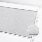 ALLBRIGHT 100% Blackout Roller Blinds Woven Shades with Striped Jacquard, Cordless Window Shades, UV Protection Fabric, Easy-Install for Indoor Home & Office, Grey, 26" W x 72" H