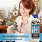 Parker & Bailey Silver Cleaner – Removes Tarnish and Restores Shine on Jewelry, Antiques, Utensils & Furniture, 8 oz Bottle