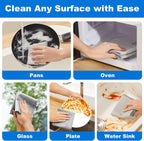 JOYMOOP Dual-Sided Silver Microfiber Cleaning Cloth, Reusable Non-Scratch Dishwashing Rag, Multipurpose Scrubbing Pads for Kitchen, Glass, Stainless Steel