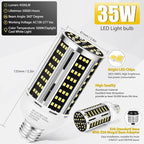 35W LED Corn Light Bulb 2 pack,(300W Equivalent )Commercial Grade Daylight 5000K E26/E39 5000LM Medium Mogul Base LED Lamp,Large Area Lights For Outdoor Indoor Garage Warehouse Factory Bay Light