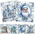 Winter Swedish Dishcloths for Kitchen, 6PCS Christmas Swedish Dish Cloths Gift Set, Vintage Reusable Washable Absorbent Dish Towel for Home Cleaning(7.8 X 7 Inches)