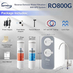 iSpring RO800G Tankless Reverse Osmosis System, 800 GPD Under Sink Water Filter with 2.5:1 Pure to Drain Ratio, TDS & PFAS Reduction, Space Saving Design, Includes Brushed Nickel Faucet