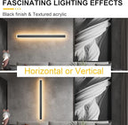 Aipsun Porch Wall Lights 59inch Long Strip Modern Outdoor Wall Light Fixture, Black Wall Mount Lighting Sconce Exterior Lights Wall Sconce 3000K for House Living Room Corridor(1 Pack)