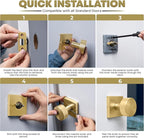 Mega Handles SUANA Privacy Door Knob for Hallway, Closet and Bathroom, Reversible Heavy Duty Design Door Knobs, Fits All Standard Door Sizes Screws Included - Satin Brass (1 Pack)