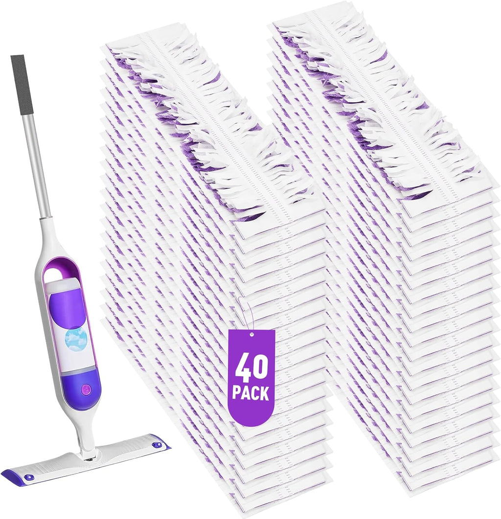 40 Pack Swiffer Power Mop Pads Refill - Disposable Wet Pads for Swiffer Mop, Quick and Easy Floor Cleaning, Compatible with Swiffer Power Mop and WetJet, Ideal for Hardwood, Tile, and Laminate Floors
