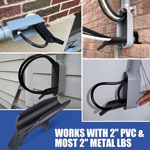 42200 LB Wire Guide for 2" LBs, Upgrade Shoehorn Wire Pulling Guide for Use with PVC & Metal LB Fitting, Bottom Reinforcement, Black