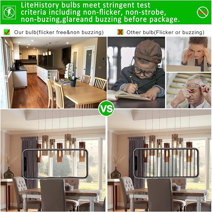 LiteHistory Dimmable E26 Light Bulb 6W Equal 60 watt led Light Bulb AC120V Warm White 2700K Edison 60 Watt 600LM T10 Bulb for Rustic Pendant,Industrial Pipe,Wall sconces,Vanity 6Pack