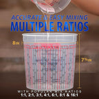 Custom Shop Paint Mixing Cups, 5-Quart (12 Pack) - Plastic Measuring Cups for Liquids, Automotive Painting, Epoxy Resin, Acrylic Arts, Crafts, Disposable or Reusable, Graduated, Mixing Ratios