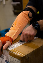 J H Cut Resistant Sleeves with Thumb Slot,ANSI Level A6,Arm Protection for Glass Handling,Machining,Metal Handling,18" 1pair