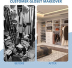 Modular Closet Organizer - 90" Wide, Wooden Tower Wardrobe System, Wall Mounted for Walk-in Closets, White